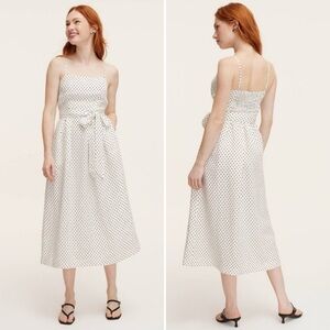 Kate Spade NY X Target Women's White & Black Mini Polka Dot Tie-Waist Midi Dress